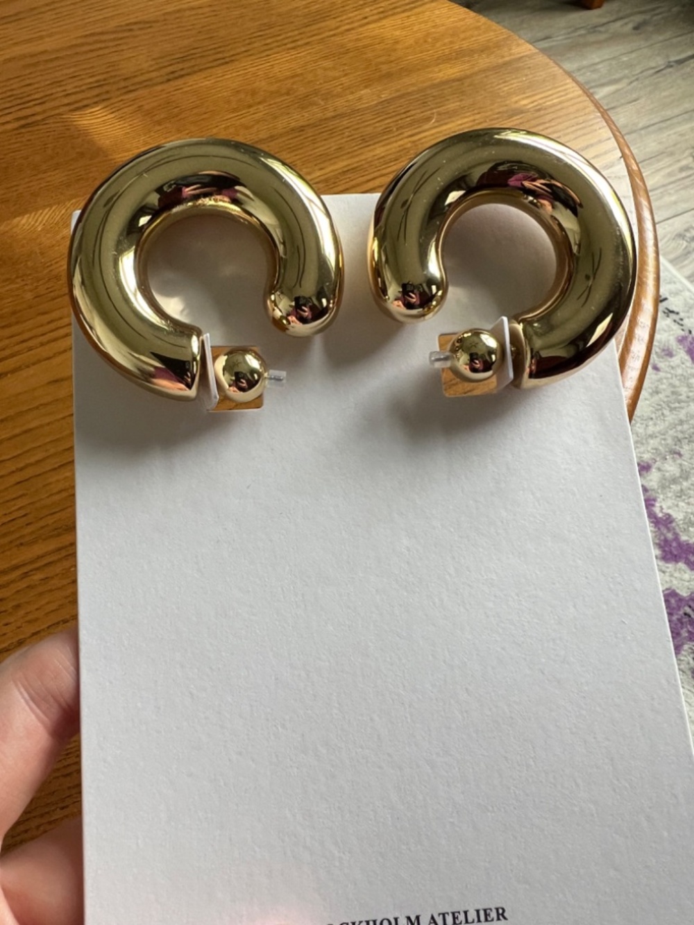Chunky Gold Tube Hoop Earrings - 1.5" | & Other Stories | NWT - Picture 5 of 5